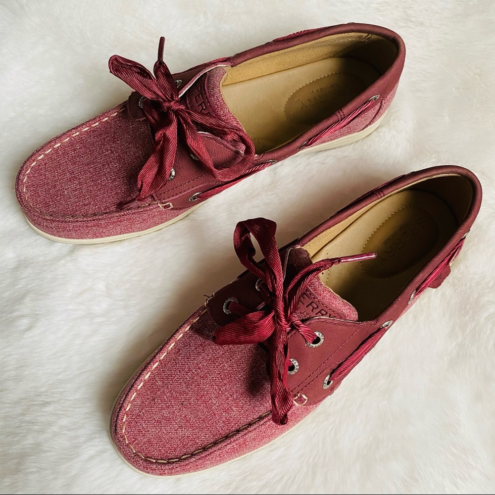 New sperry Koifish Chambray Boat Shoe wine - Picture 3 of 14